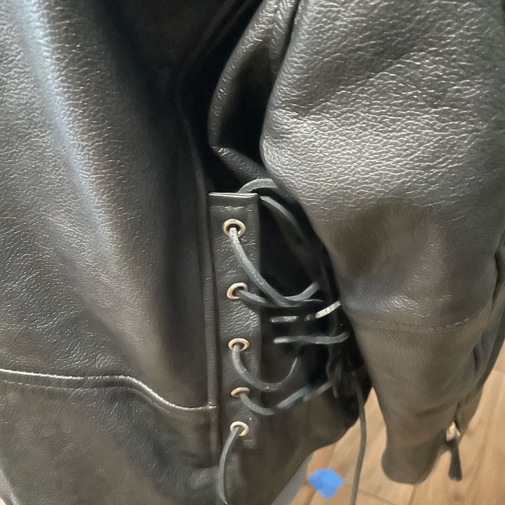 NWOT FMC MOTORCYCLE BIKER Heavy Leather Jacket. Size 48 Mens - Picture 5 of 13